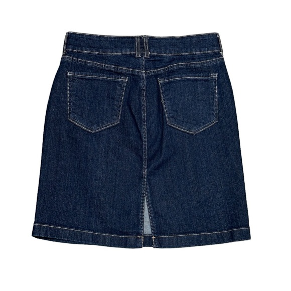 Womens Old Navy 8 Medium Skirt Denim Jean Jeans Navy Blue Straight Stretch NWOT - Picture 4 of 8
